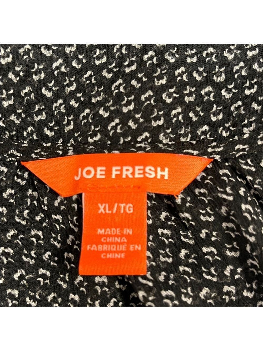 😍SHOW SPECIAL - JOE FRESH Black and White with Piping Detail Blouse Plus size XL - Picture 5 of 7